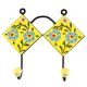 Ceramic Floral Tile Hook in Yellow